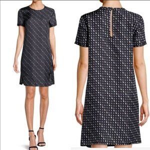 Theory Triangle Stripe Silk Twill Tee Dress